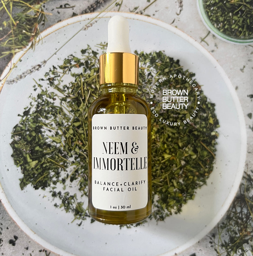neem Immortelle oil for face and skin