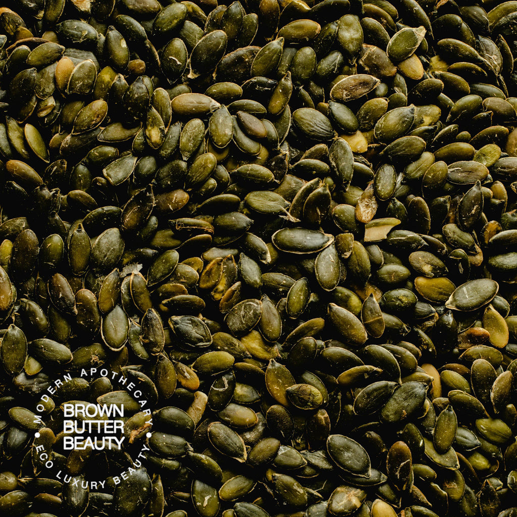 pumpkin seeds used in making pumpkin seed oil for skin hair care